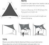 Yeahmart 3m Triangle Sun Shade Sail with Fixing Kit Cream 98% UV Block view 7