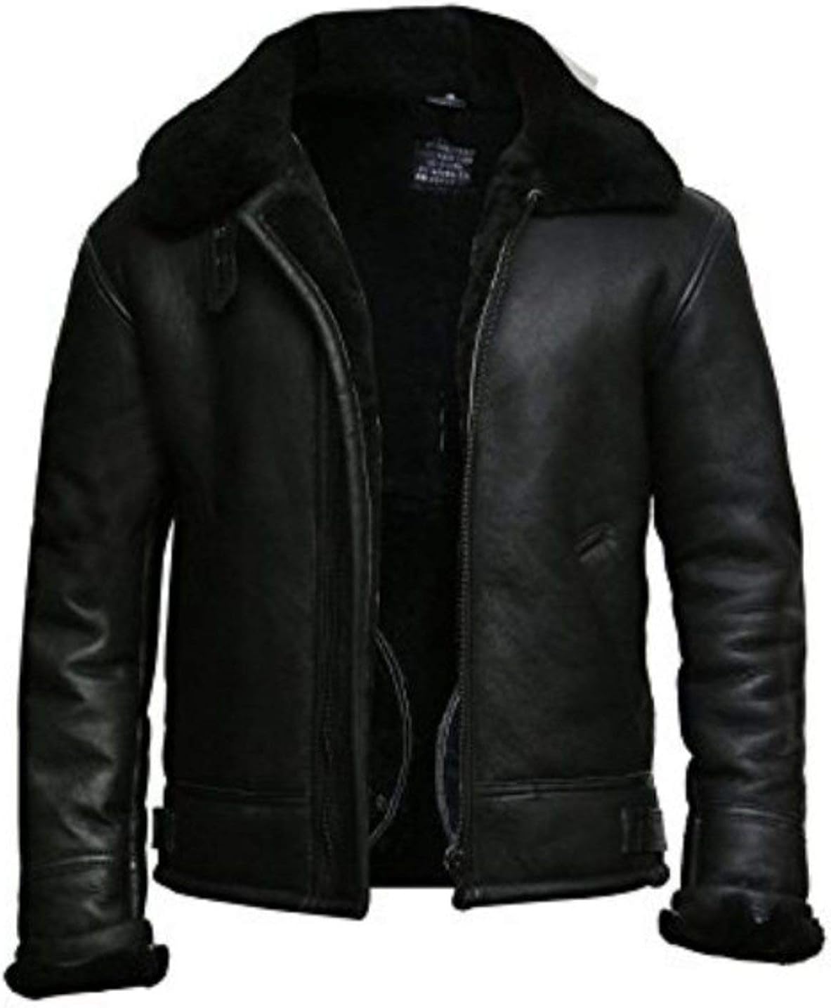 black leather aviator jacket