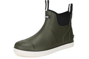 YUHITYGZGS Men's Deck Boots Waterproof Rubber Boots for Men, High Grip Neoprene Saltwater Boating Ankle Rain Chelsea Boot High-Performance Non-Slip Fishing Boots Shoes for Farming Garden Work Outdoor