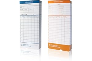JIAN BOLAND Thermal Time Cards 50pcs,Monthly, 2-Sided,7.3×3.3inches Weekly Employee Time Sheet for Thermal Punch Clock