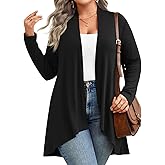Anymiss Womens Plus Size Cardigan 2026 Lightweight Long Sleeve Jacket 1X-5X