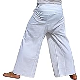 RaanPahMuang Thai Fisherman Pants Men/Women, Loose Yoga, Pirate, Harem Pants, 100% Cotton, Unisex Kimono Pants