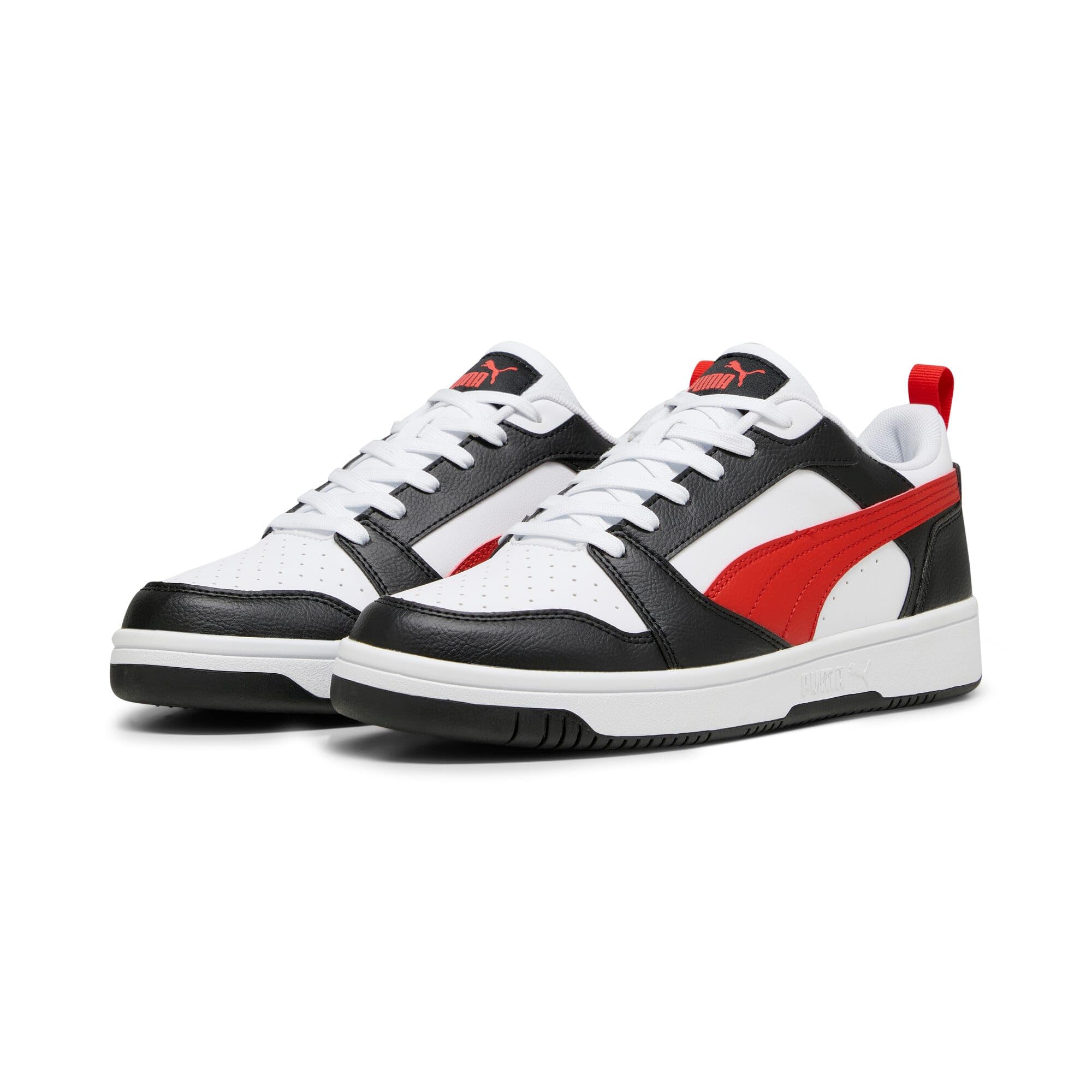 PUMA Rebound V6 Low Unisex Sneaker , Puma White For All Time Red Puma Black, 45 EU 8