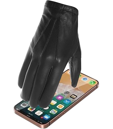 Dents Mens Henley Touch Screen Hairsheep Leather Gloves - Black