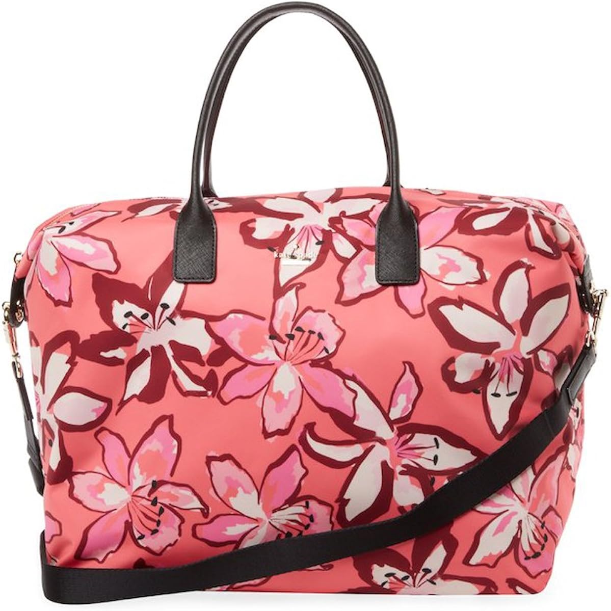 Kate Spade New York Lyla Nylon Weekender Bag Handbag, Floral Pink Multi