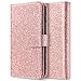 ULAK Compatible with iPhone 7 Plus/iPhone 8 Plus Wallet case Magnetic Detachable, Glitter Premium PU Leather Flip Cover with Card Holder for iPhone 7 Plus/iPhone 8 Plus 5.5 inch- Rose Gold Bling