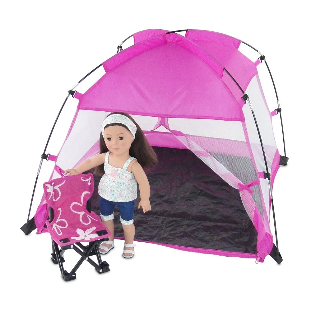 18 Inch Doll Accessories Amazing Pink Dining Canopy Camping Tent