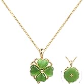 Desnuage Four Leaf Clover Necklace for Women Gold Necklace Rotatable Lucky Clover Necklace Pendant Necklace Jade Necklaces for Women
