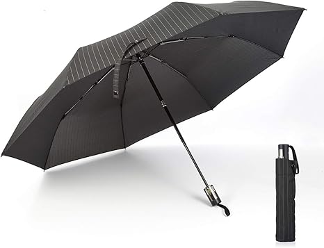 Amazon 小宮商店 大きい 自動開閉 65cm 折りたたみ傘 メンズ ワンタッチ 丈夫なグラスファイバー 超撥水 テフロン 安全式 ピンストライプ 黒 コミヤショウテン Komiyasyouten 折りたたみ傘 通販
