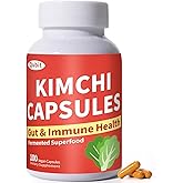 Jkrova Kimchi Capsules, Kimchi Supplement, Probiotics & Enzymes Supports Gut & Digestive Health, Taste Well, One Fermented Superfood for Antioxidant Support, 90 Vegan Capsules, Pills