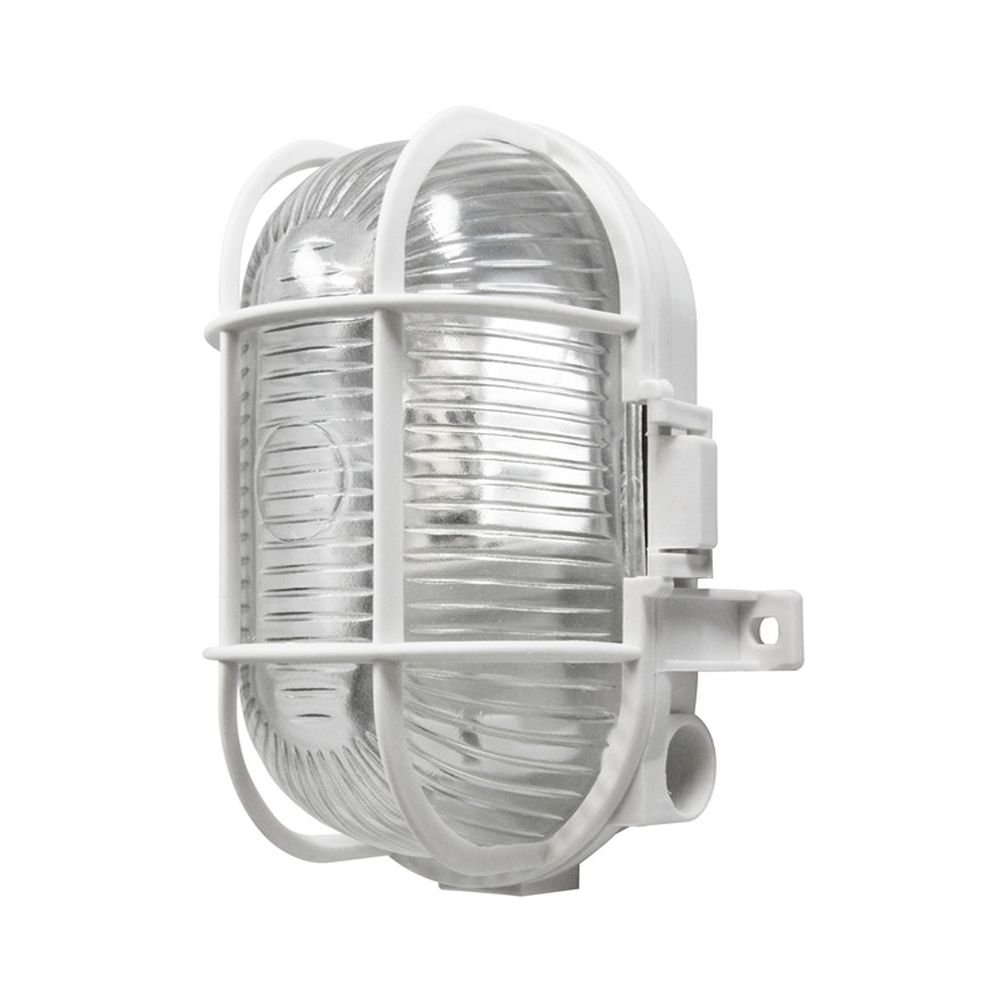 Powermaster S5880 Oval Caged Bulkhead Light, 60 W, White