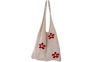 GGOOB Crochet Tote Bag Fairycore Hobo Bag for Women Fairy Grunge Aesthetic Tote Bag Fairy Grunge Accessories