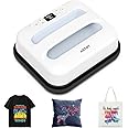 AST&T Heat Press Machine 12" x 10" Portable Easy Heat Press Heat Transfer for T-Shirts and HTV Vinyl Projects (White)