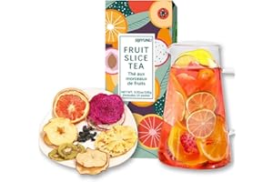 SIJIYUNLI-Fruit Slices Tea 100g/3.53oz Handmade Dried Fruit Slices,Can be soaked in cold or hot water.Contains 10 bags of tea bags,Suitable for gift giving.