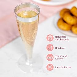 Prestee Set of 24 Silver Glitter Plastic Champagne