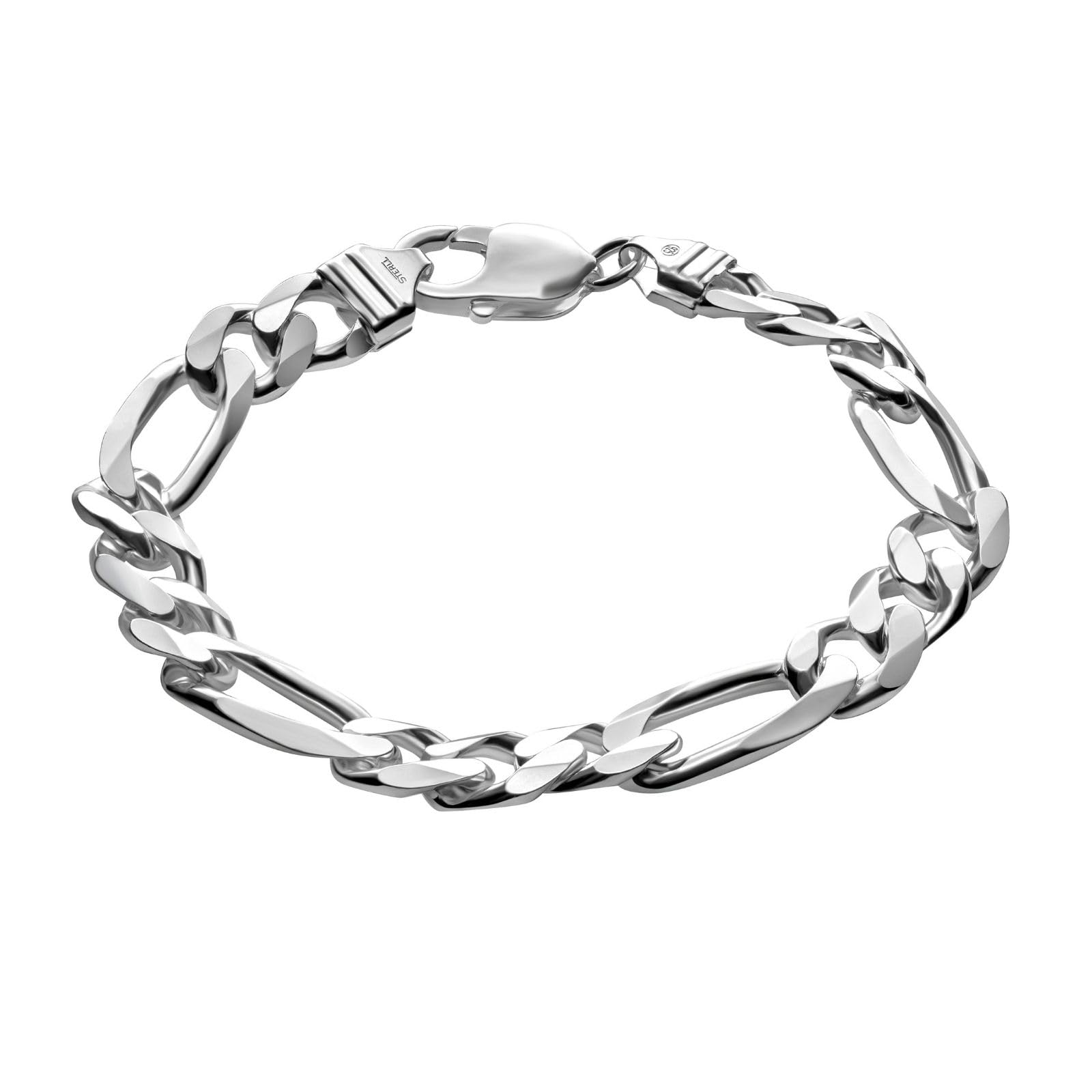 STERLL Solid 925 Silver Mens Bracelet With Lobster Clasp 23 cm In Length