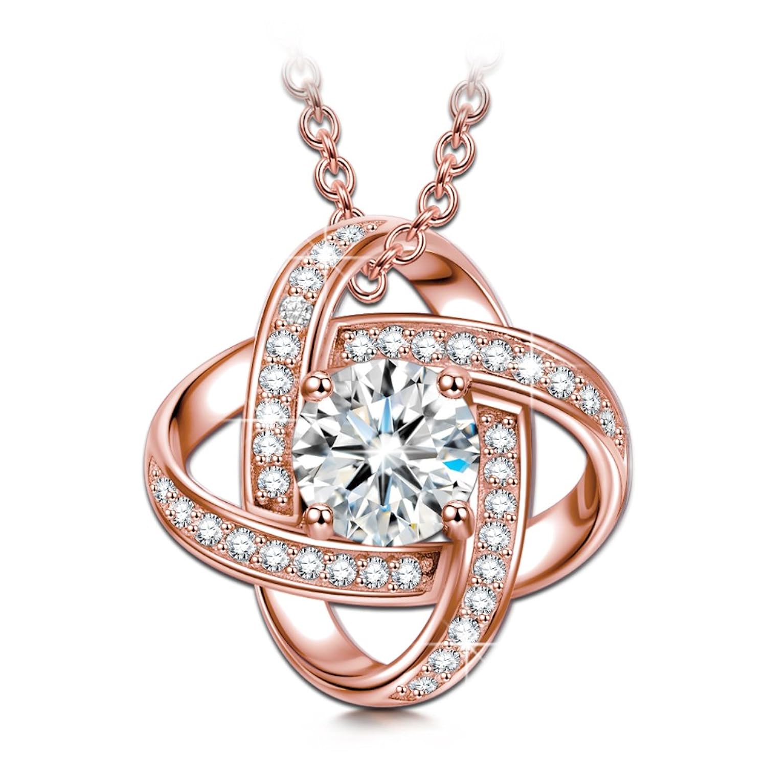 Sirila Serie Satelital Plata Zirconia Cubica Colgante Collar Mujer Libre de Alérgenos