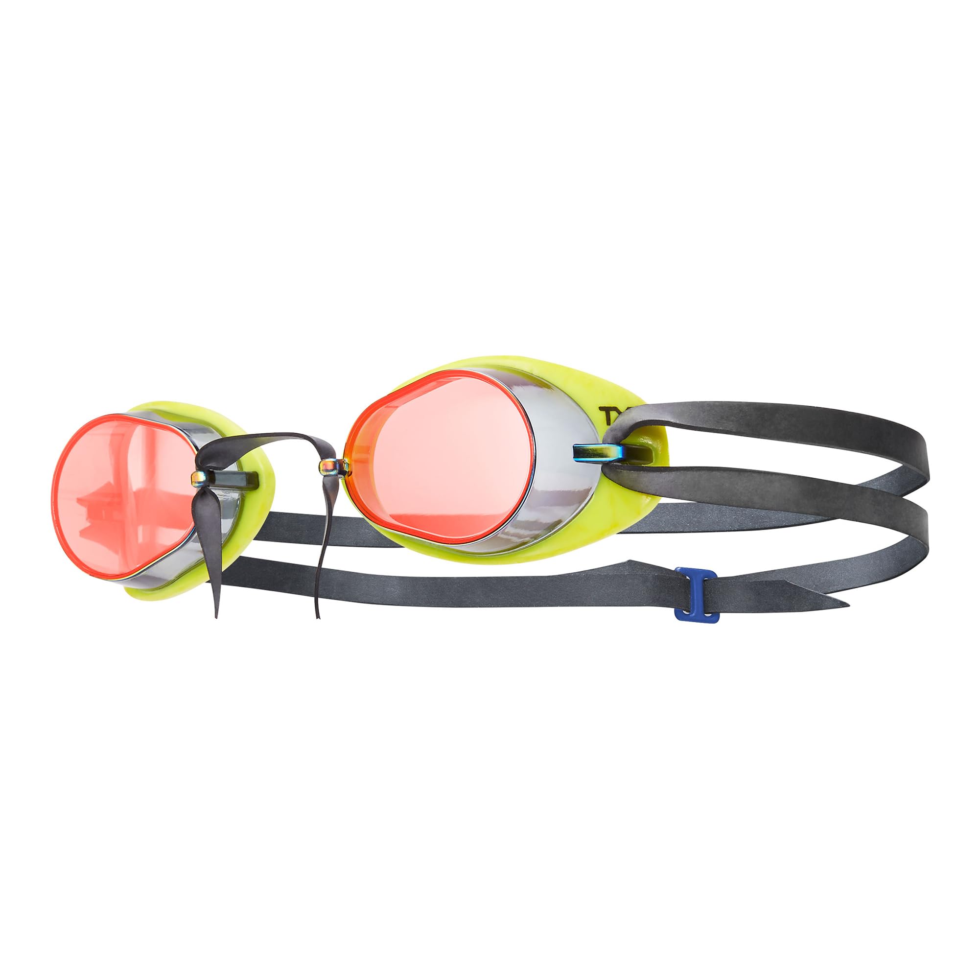 TYR Unisex Adult Socket Rocket 2.0 Mirrored Swedish Style Goggles - Red/Fl. Yellow/Black, Medium