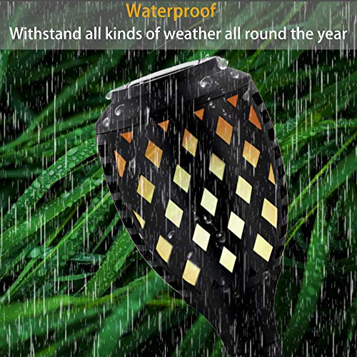 Solar Lights Outdoor Dancing Flickering Flames Waterproof Christmas Lights Decor Solar Pathway Torch Lights Outdoor Landscape Decoration Lighting Solar Spotlights Security Garden 4 Pack