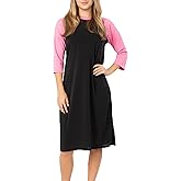 Women's Swim Dress with UPF 50+ Sun Protection, 3/4 Sleeve Performance Active Bathing Suit Dress, Modest Swimwear for Women