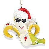 Needzo Cool Banana Christmas Tree Ornament, Funny Hanging Seasonal Decoration, 3.75 Inches
