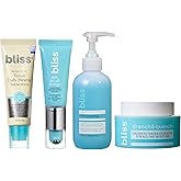 Bliss Skin Starter Kit 4pc Set: Fab Foaming Exfoliating Cleanser, Drench & Quench Moisturizer, Block Star Daily Mineral SPF 30, Eye Do All Things Brightening Eye Cream