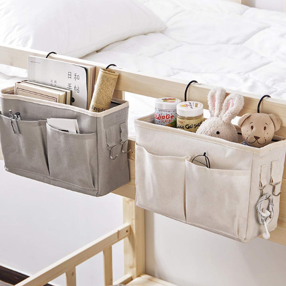 with Pocket, White Frjjthchy Bedside Hanging Storage Basket Multi