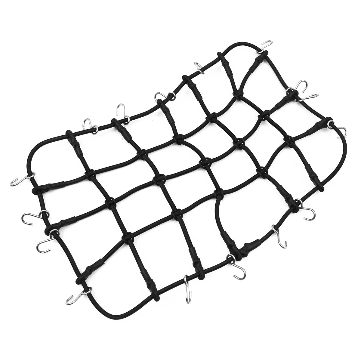 WANGCL RC Cargo Net Roof Rack Accessories Elastic Storage Net with Hook for 1/10 RC Car RC Crawler Monster Trucks Compatible with D90 SCX10 90046 Traxxas TRX-4 - Black