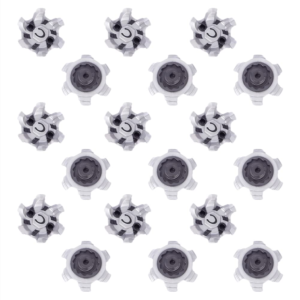 Fencelly 18Pcs Golf Shoe Spikes, Universal Rubber Soft Spike Studs Replacement Cleats Golf Spikes Pins for Golf Shoes