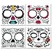 Temporary Face Tattoo,4 Kits Tattoos Sugar Skull Stickers Day of The Dead Makeup, Face Tattoo Rose Design for Halloween, Masquerade and Parties (Face stickers)