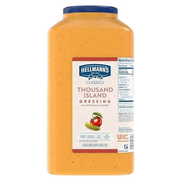 HELLMANN’S CLASSICS THOUSAND ISLAND SALAD DRESSING JUG GLUTEN...