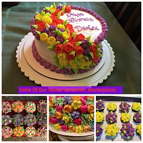 K&S Artisan Russian Piping Tips 77 pcs GENUINE 42 Icing Nozzles Pro Flower Frosting tips 31 Pastry Bags 2 Sphere Ball Tips + Ebook User Guide - Best Russian Cake Decorating Tips Gift Box