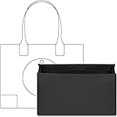 FANJI Project Tote Bag Organizer Insert for TORY BURCH Ella Tote S Handbag, Custom Fit Inside Premium Black Lightweight WaterResistant Purse Insert with Cup Holder Accessories