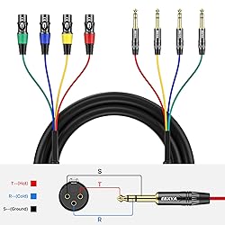 EBXYA 4 Channel XLR Female to 1/4 Inch TRS Snake