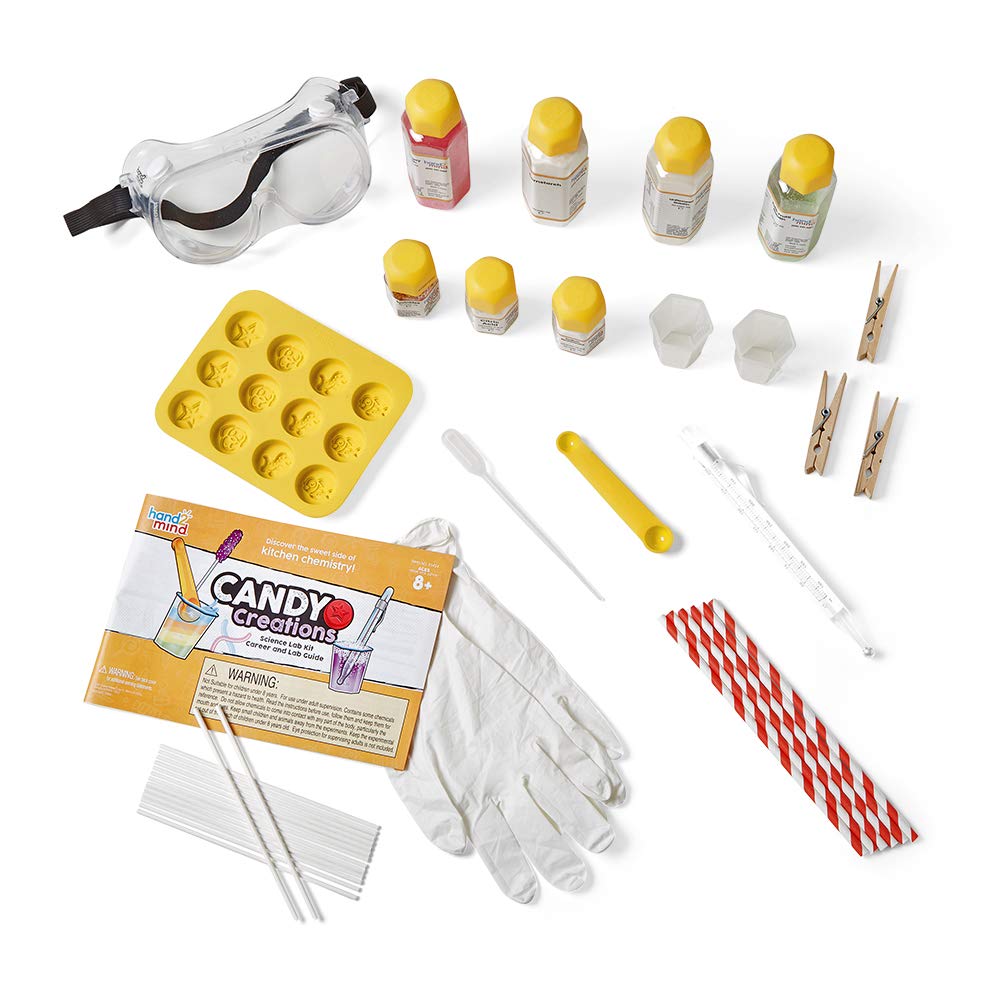 hand2mind Candy Creations Science Lab Kit, Make Lollipops, Gelatin and Candy Molds, Candy Making Kit for Kids, Gummy Bear Maker, Food Science Kit, Homeschool Supplies, 20 Hands-On Activities