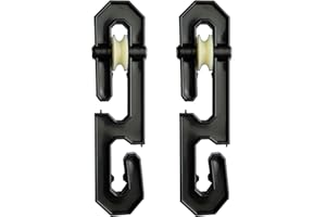 LIFSTAR Plastic Aluminum Clothesline Separator Spreader Pulley Kit, Outdoor Clothesline Accessories for Long Lines and Heavy Loads (2, Black)