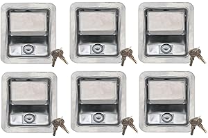 BA PRODUCTS Set of 6, Buyers Products L3885RLS-x6 Stainless Steel Rotary Paddle Latch and Gasket for Tool Box Door, Truck Body, Utility Body