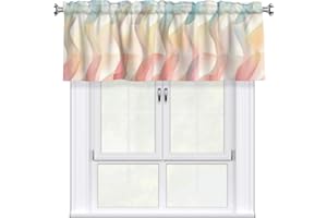 Kitchen Window Valance with Pattern 54x18 in, Window Treatment Decor Rod Pocket Short Curtain Valances for Bathroom Bedroom L
