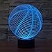 Xuyang 3D Desk Lamp Basketball Round Shape Gift Acrylic Night Light LED Lighting Furniture Decorative Colorful 7 Color Change Household Home Accessories