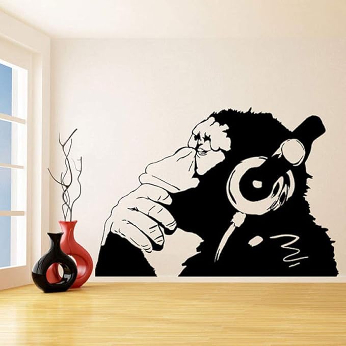 Banksy Affe Mit Kopfhorer