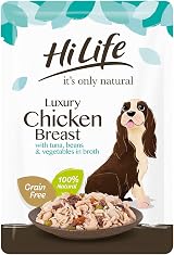 HILIFE It's Only Natural Wet Dog Food Luxury Chicken Breast Tuna 15 x 100g