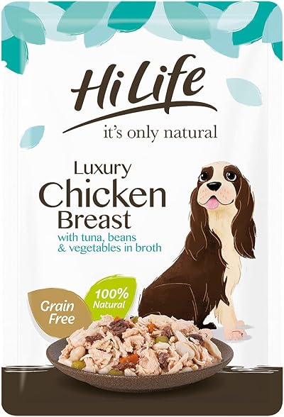 HILIFE It's Only Natural Wet Dog Food Luxury Chicken Breast Tuna 15 x 100g