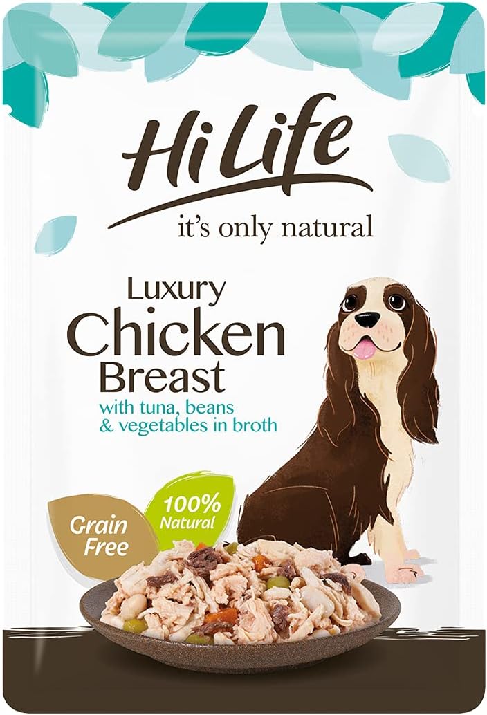HILIFE It's Only Natural Wet Dog Food Luxury Chicken Breast Tuna 15 x 100g