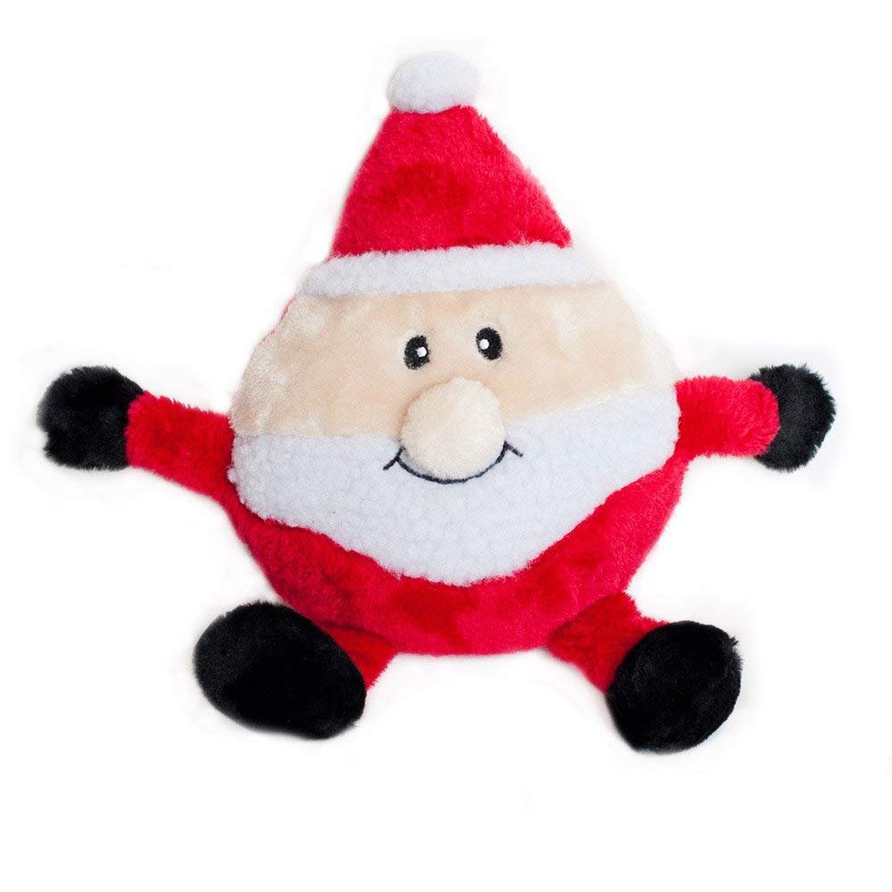 ZippyPaws Holiday Brainey Santa Squeaky Plush Dog Toy