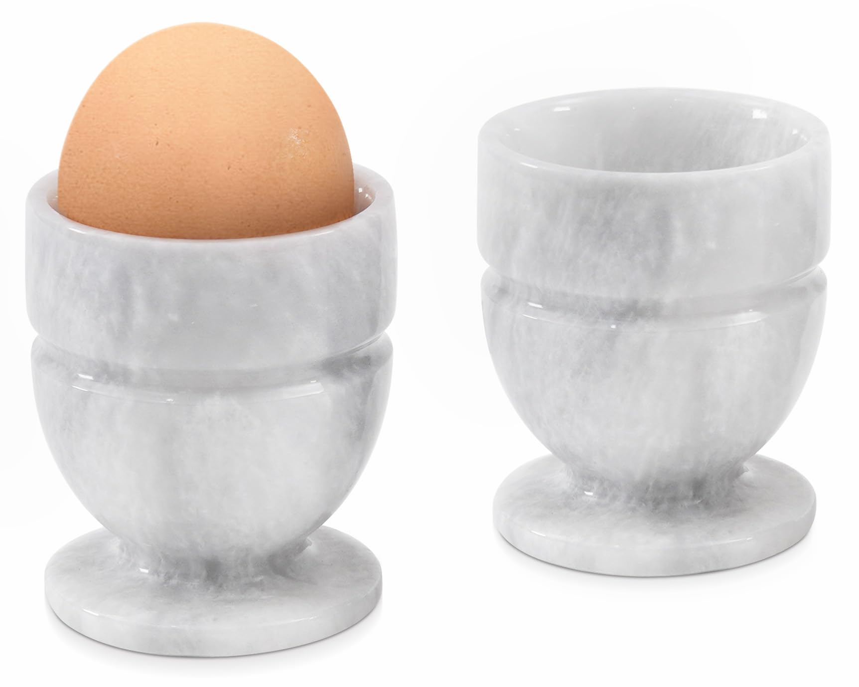 Radicaln Marble Egg Cups 2.5'' Inches White Handmade Egg Cup Holder for Hard Boiled Eggs Ideal Marble egg cup holder for Easter