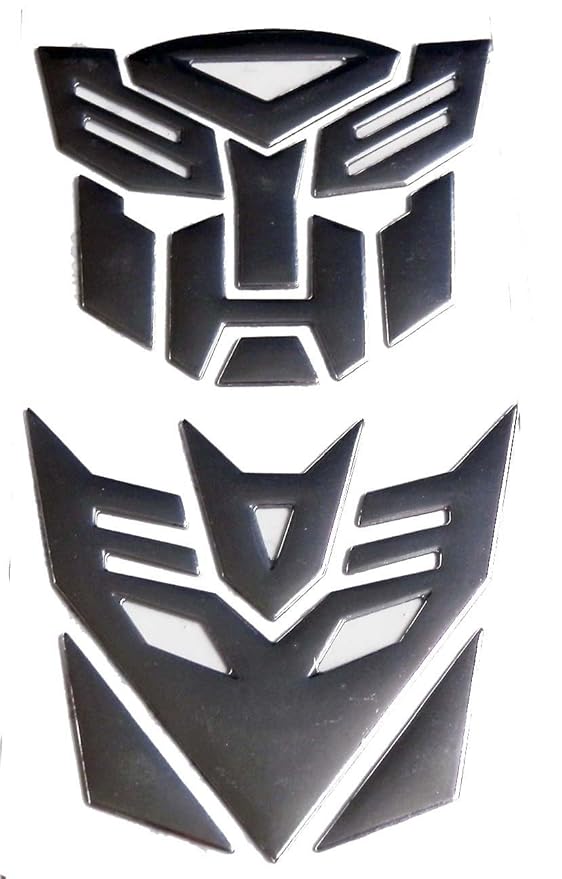 title=Transformers Autobot e Decepticon argento dell'automobile 3D della decalcomania
