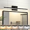 VOLISUN Modern Bathroom Vanity Light 24 inch, Rotatable, 14W Dimmable 5CCT Led Bathroom Light Fixture Over Mirror, Black Bar Vanity Light for Bathroom Mirror Restroom-ETL Certificated