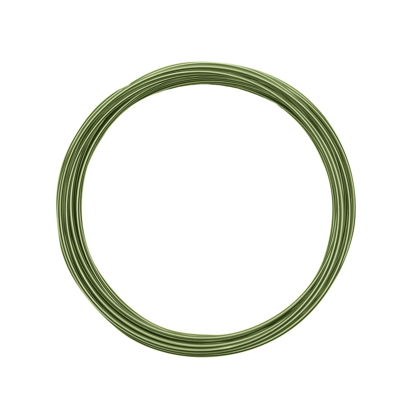 Vaessen Creative Aluminium Craft Wire 16.4 ft (5 m) x 0.06" (1.5 mm) Apple Green - Flexible Metallic Wire for Crafting, Flower Arranging, Jewellery Making and Modelling