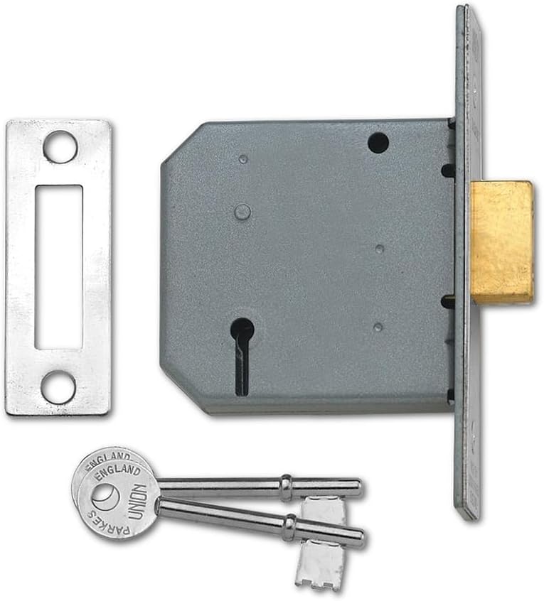 Union Locks 2177 3 Lever Mortice Deadlock 77.5mm - Satin Chrome (Boxed), Multi - Image 3