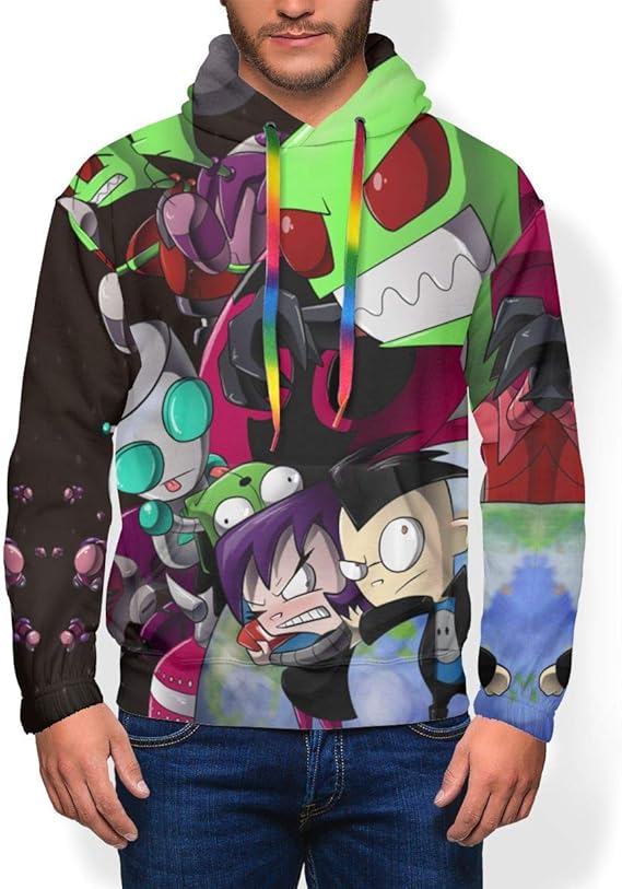 Unisex Thick InvaderZim Hoodies Drawstring Jacket with